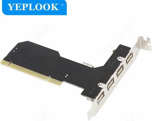 Alt view image 6 of 6 - PCI to 4+1 Port USB2.0 HUB 480Mbps Desktop Expansion Card Converter Adapter Riser Card NEC720101 Chip