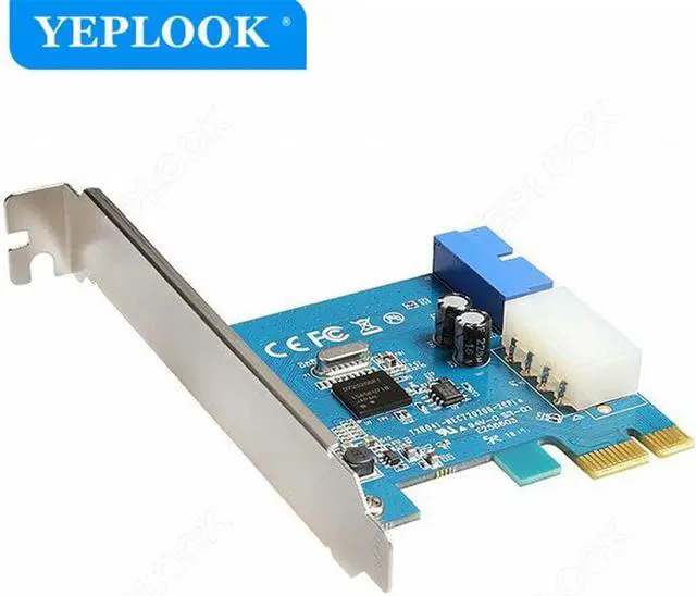 Main image of PCI-E x1 Expansion Card PCIe to 19Pin/20Pin + Large 4Pin IDE Power Connector External to Internal Adapter Card NEC720200 Chipset