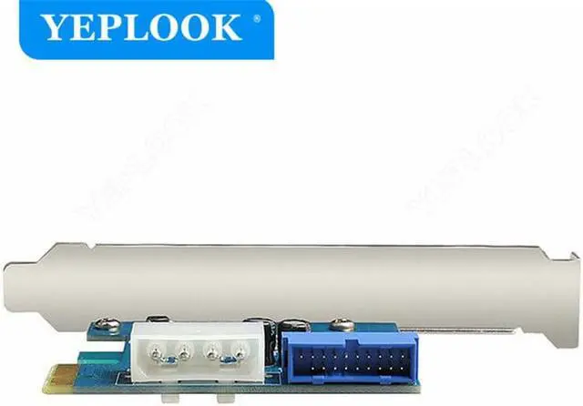 Alt view image 3 of 6 - PCI-E x1 Expansion Card PCIe to 19Pin/20Pin + Large 4Pin IDE Power Connector External to Internal Adapter Card NEC720200 Chipset