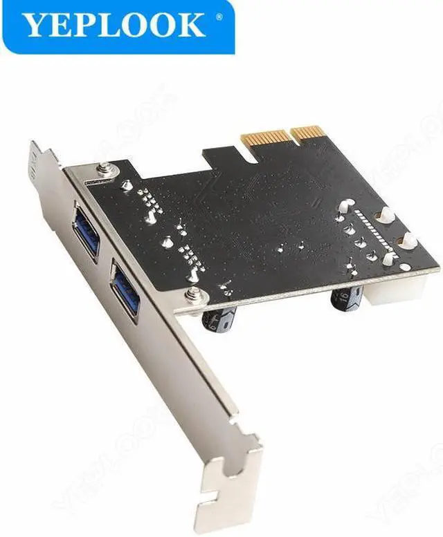 Alt view image 6 of 6 - PCIe 1x to 2 Port USB3.0 + 4Pin Power Supply Port High Speed 5Gbps PCI Express Expansion Card Riser Card Adapter NEC720200 Chip