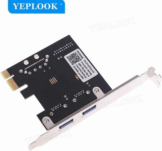 Alt view image 5 of 6 - PCIe to USB3.0 External 2 Port USB3.0 PCI-E x1 Expansion Card Adapter Internal 19pin Header 4pin IDE Power Connector for Desktop