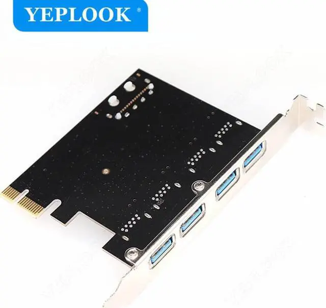 Alt view image 6 of 6 - PCIe 1x to 4 Port USB3.0 Expansion Card 4Pin Power Connector PCI Express Adapter USB 3.0 Hub High Speed 5Gbps Chipset NEC720201