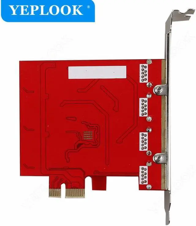 Alt view image 6 of 8 - PCIe x1 USB3.0 Expansion Card 4 Ports USB3.0 Hub High Speed 5Gbps Riser Card Adapter Red PCB Board VL805 Chipset for Desktop