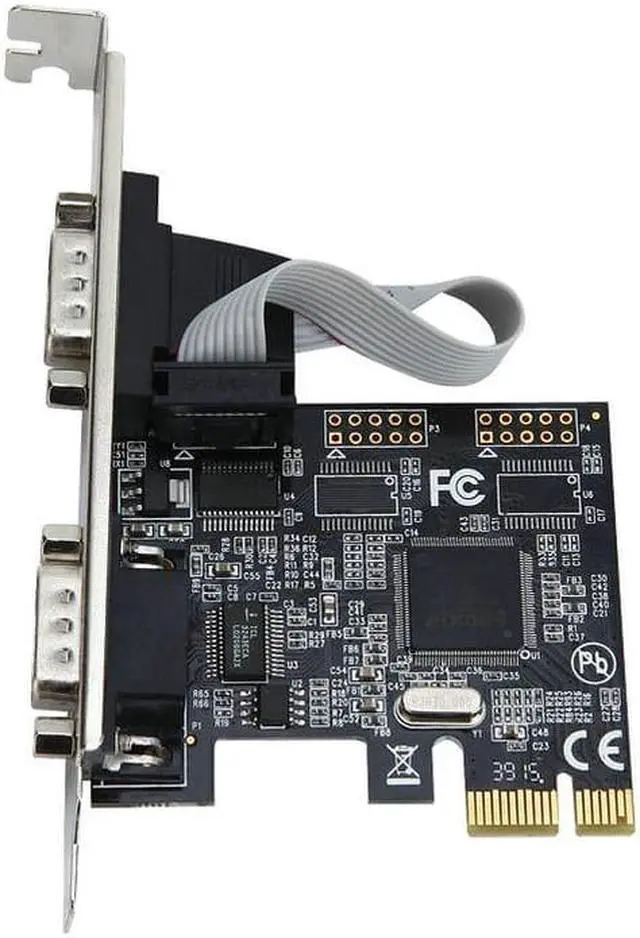 Alt view image 3 of 6 - PCIe to 2 Serial Port RS232 DB9 PCI-E PCI Express 1x Adapter Riser Card Support RS232, RS485 & RS422 Modes Chipset ASIX/AX9900