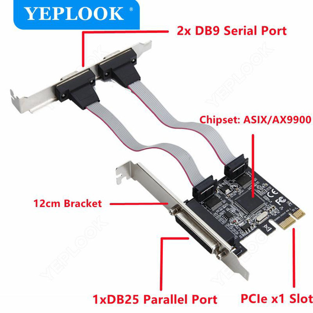 Carte PCIe 2 Ports RS-232 (COM) InLine - Chipset AX99100, Compatible Windows & Linux, Low Profile
