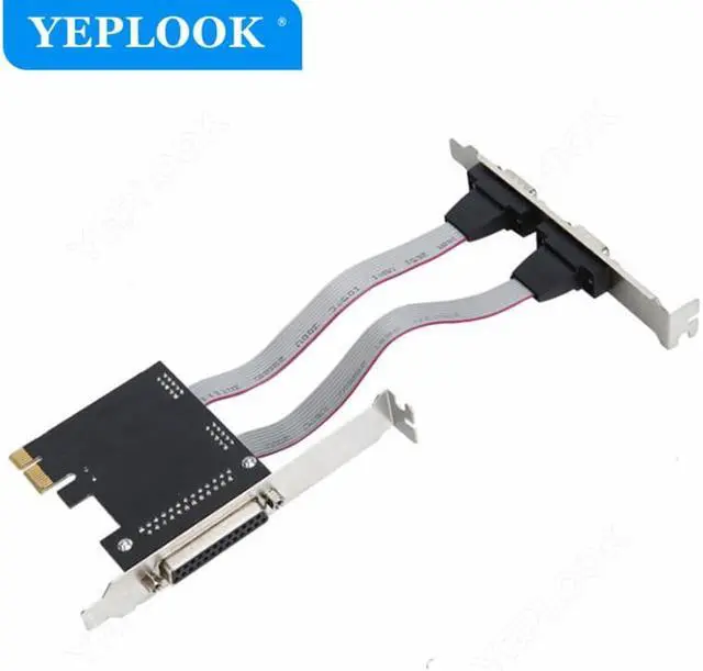 Alt view image 6 of 6 - PCIe to Dual Serial Port DB9 RS232 COM+ Single DB25 Parallel Port Printer LPT Adapter Card Chipset ASIX/AX99100 for PC Desktop