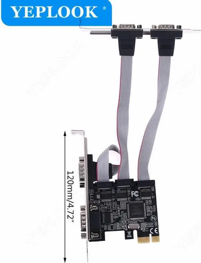 Alt view image 5 of 8 - PCIe to 4 Ports DB9 RS232 COM Serial Port I/O PCI-E X1 Riser Card Expansion Adapter Chipset ASIX/AX9900 for Desktop PC Computer