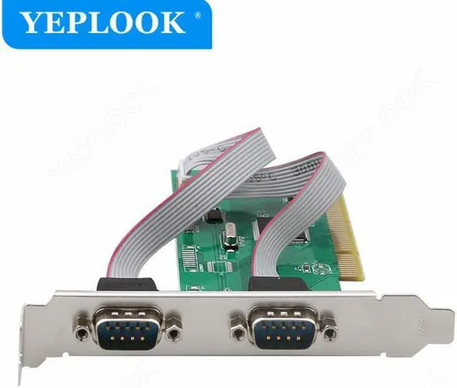 Alt view image 3 of 6 - PCI to 2 Serial Port RS232 RS-232 DB9 COM Expansion Card Riser Card Adapter Converter Chipset TXIC/TX382A for Desktop Computer