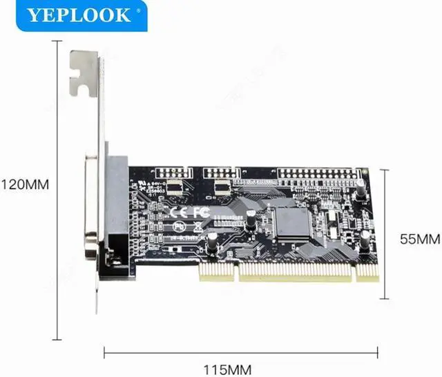 Alt view image 5 of 6 - 1 Port DB25 25Pin Parallel Port LPT Printer Expansion Card PCI to DB25 Adapter Controller Riser Card Chipset AX9865 for Desktop
