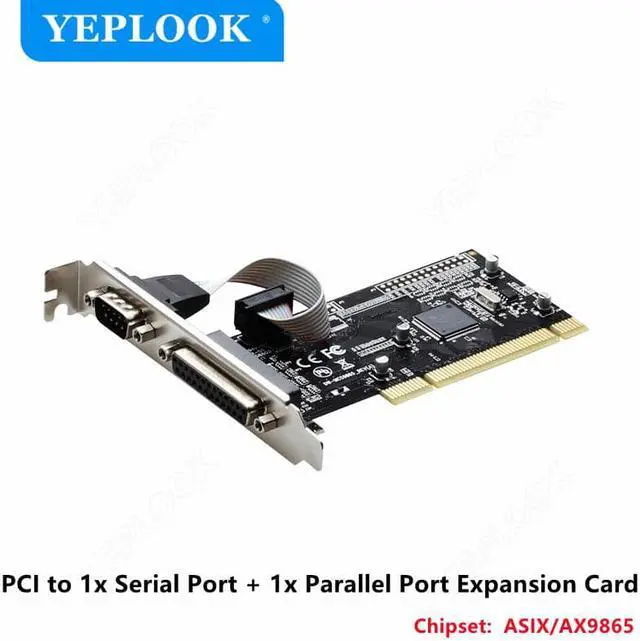 Main image of PCI to 1x Serial Port + 1x Parallel Port PCI Single Port DB9+DB25 RS232 COM Expansion Card Riser Card Adapter Chip ASIX/AX9865