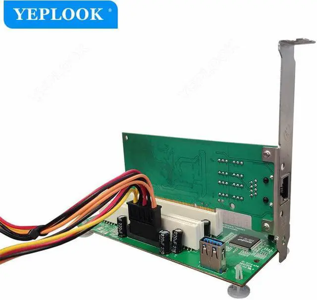 Alt view image 5 of 8 - PCIe to Dual PCI Adapter Card with USB3.0 Cable 5Gbps, PCI-E x1 to PCI Slot Riser Card Expansion Card Converter for Desktop