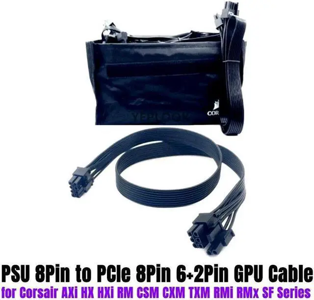 Alt view image 2 of 6 - Original New PCIe 8Pin to 6+2Pin VGA GPU Power Cable for CORSAIR RM450 RM550 RM650 RM750 RM850 RM1000 Modular Power Supply 650mm