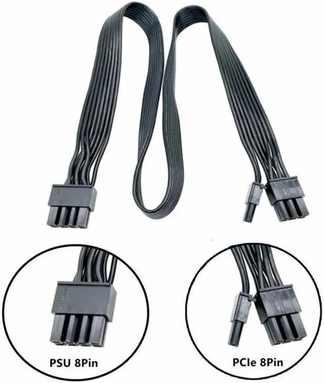 Alt view image 3 of 6 - Original New PCIe 8Pin to 6+2Pin VGA GPU Power Cable for CORSAIR RM450 RM550 RM650 RM750 RM850 RM1000 Modular Power Supply 650mm