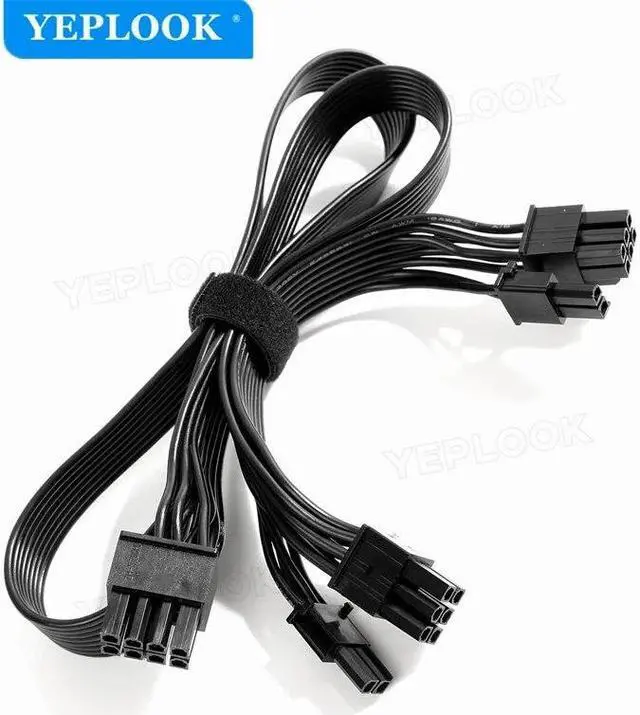 Alt view image 4 of 6 - YEPLOOK Dual PCI-E 8Pin 6+2Pin VGA Graphics Card GPU Power Cable for Corsair SF750, SF600, SF450 Type 4 Power, Flat Cable 18AWG 60+20 CM