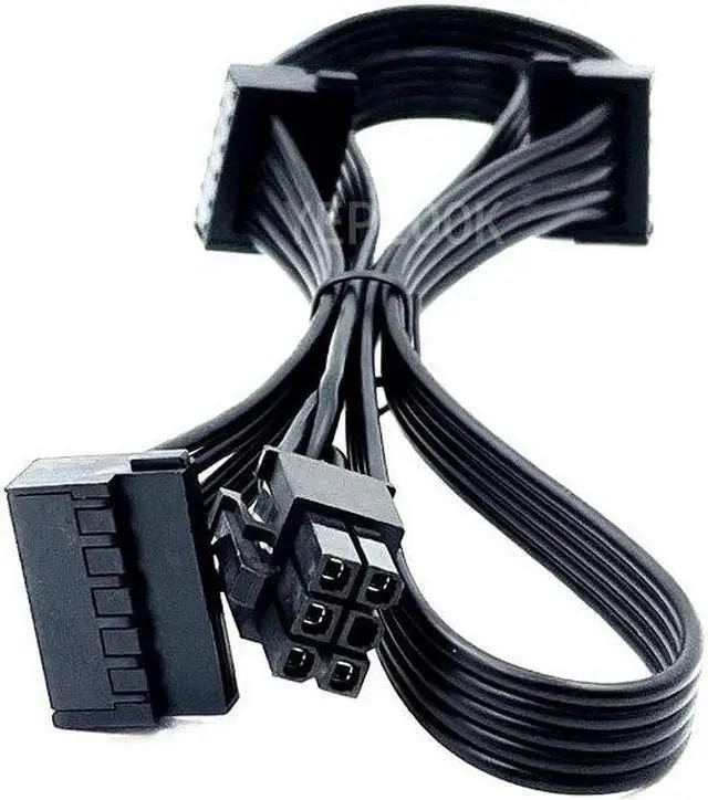 Alt view image 2 of 6 - YEPLOOK 6Pin to 3x SATA Angled Hard Disk Drive HDD SSD Power Cable for Corsair HX750i HX850i HX1000i HX1200i Type 3 Modular Power 18AWG