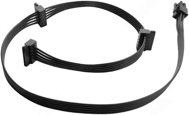 Alt view image 5 of 6 - YEPLOOK 6Pin to 3x SATA Angled Hard Disk Drive HDD SSD Power Cable for Corsair HX750i HX850i HX1000i HX1200i Type 3 Modular Power 18AWG