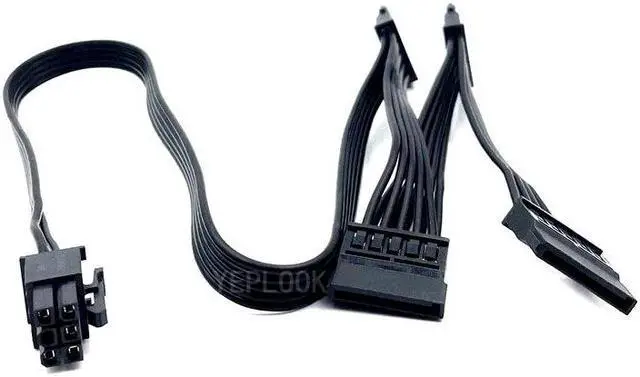 Alt view image 5 of 5 - YEPLOOK 6Pin to 4x SATA Straight Hard Drive HDD SSD Power Cable for Corsair AX760i AX860i AX1200i AX1500i AX-i Type 3 Modular Power, 18AWG 50+15+15+15CM