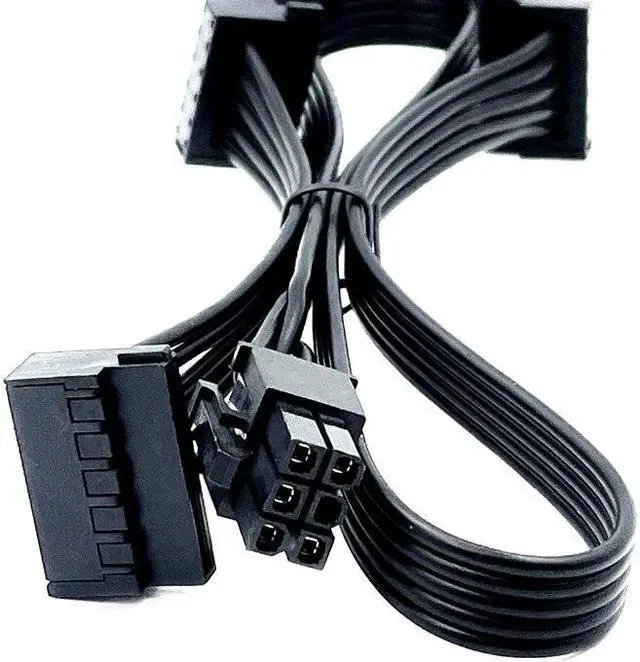 Alt view image 4 of 5 - YEPLOOK 6Pin to 4 SATA Angled HDD SSD Power Cable 18AWG 50+15+15+15CM for Corsair HX650 HX750 HX850 HX1050 Type 3 Modular Power