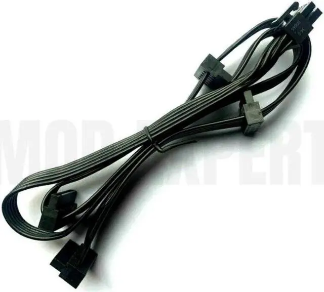 Alt view image 5 of 5 - YEPLOOK 6Pin to 4 SATA Angled HDD SSD Power Cable 18AWG 50+15+15+15CM for Corsair HX650 HX750 HX850 HX1050 Type 3 Modular Power