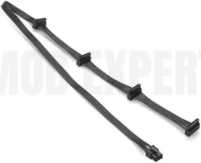 Alt view image 4 of 6 - Original 6Pin to 4 SATA Angled SSD HDD Hard Driver Power Cable for CORSAIR CX430 CX450 CX500 CX600 CX650 CX750 Modular PSU 18AWG