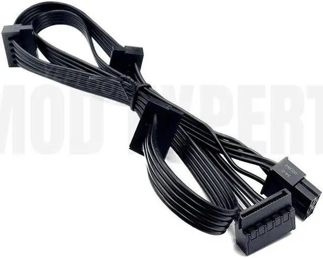 Alt view image 5 of 6 - Original 6Pin to 4 SATA Angled SSD HDD Hard Driver Power Cable for CORSAIR CX430 CX450 CX500 CX600 CX650 CX750 Modular PSU 18AWG