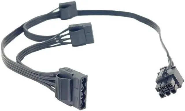 Alt view image 4 of 6 - YEPLOOK 6Pin to 3x Molex 4Pin IDE PATA Perif Cooler Fan HDD Floppy Power Cable for Corsair RM450 RM550 RM650 RM750 RM850 RM1000 Gold Type 3 Modular Power