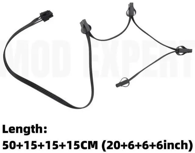 Alt view image 3 of 5 - YEPLOOK 6Pin to 4x Molex IDE 4Pin PATA Perif Power Cable Fan Optical Floppy Power Cable for CORSAIR AX760i/AX860i/AX1200i/AX1500i TYPE 3 Modular Powers