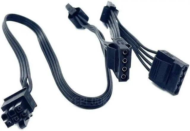 Alt view image 4 of 7 - Original 6Pin to 4x Molex PATA IDE 4Pin Fan Optical Floppy Power Cable for CORSAIR HX650, HX750, HX850, HX1050 Gold Modular PSU