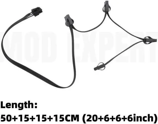Alt view image 5 of 7 - Original 6Pin to 4x Molex PATA IDE 4Pin Fan Optical Floppy Power Cable for CORSAIR HX650, HX750, HX850, HX1050 Gold Modular PSU