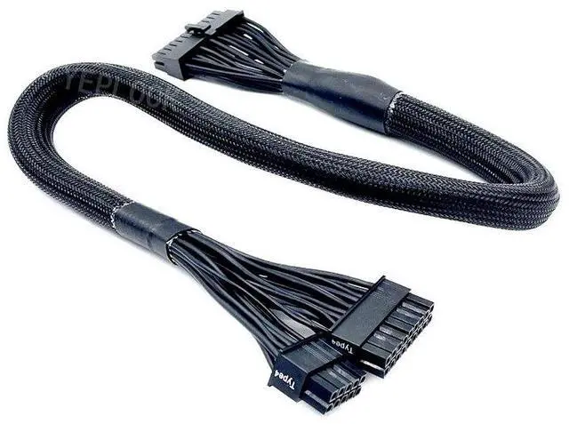 Alt view image 4 of 6 - YEPLOOK 18+10Pin to 20+4Pin 24Pin ATX Main Power Cable for Corsair AX1600i Type 4 Modular Power, Sleeved Net 18AWG 60CM