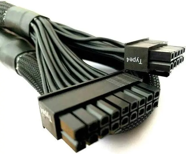 Alt view image 5 of 5 - YEPLOOK Type 4 ATX 18+10Pin to 24Pin Power Cable Net for Corsair RM550i, RM650i, RM750i, RM850i, RM1000i Modular PSU 18AWG 60CM