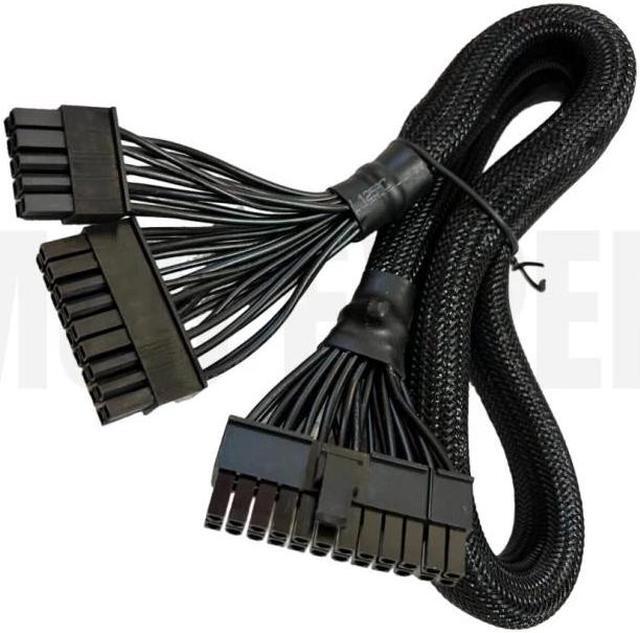 Alt view image 2 of 6 - Original Seasonic PRIME 1000/850/750/650 Titanium 18+10Pin to 24Pin 20+4Pin ATX Main Power Supply Modular Cable Sleeved Net 60CM