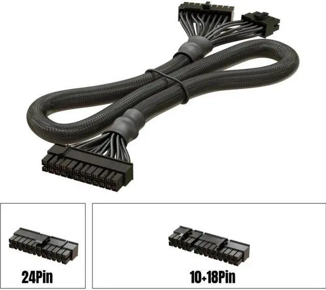 Alt view image 2 of 6 - New Original SEASONIC FOCUS 80+ Gold 18+10Pin to 20+4Pin ATX 24Pin Main Power Supply Cable for SGX Series Modular PSU 60CM 18AWG