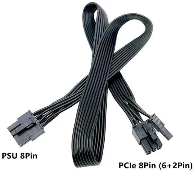 Alt view image 3 of 6 - Original Seasonic PSU 8Pin to PCIe 8Pin 6+2Pin GPU Power Supply Cable for PRIME 1000/850/750/650 Titanium Modular PSU 60CM 18AWG