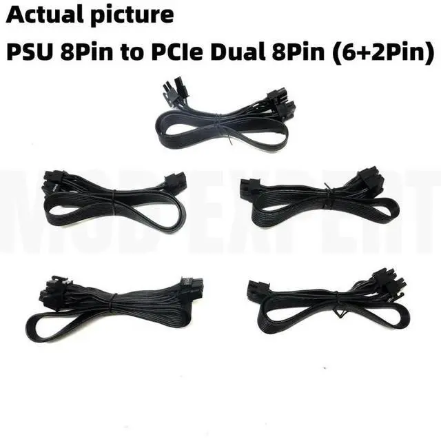 Alt view image 4 of 6 - Original Dual 8Pin 6+2pin PCIe VGA Graphics GPU Modular Power Cable for SEASONIC PRIME Ultra Titanium 1600W, 1300W, 1000W, 850W