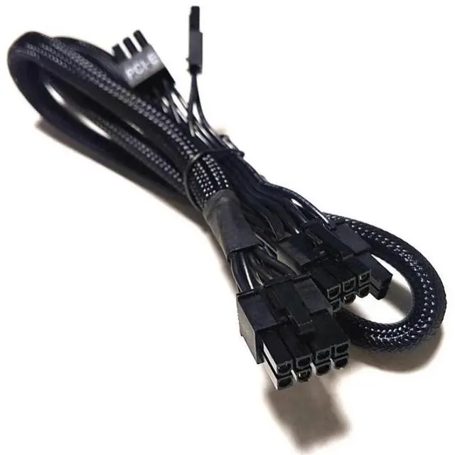 Alt view image 2 of 6 - Original Dual 8Pin 6+2Pin PCI-e VGA GPU Power Cable Braided for Seasonic SSR-750RM/650RM/550RM/450RM/360RM G-Series Modular PSU