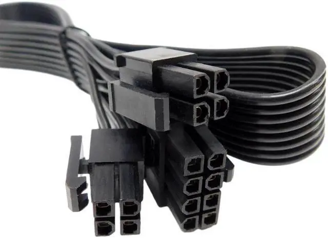 Alt view image 5 of 6 - Genuine New Seasonic X-1250, X-1050, X-850, X-750, X-650 Gold Modular PSU 8Pin to 4+4Pin EPS 12V CPU Power Cable Flat 18AWG 70CM