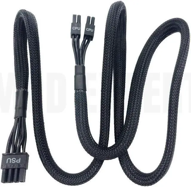 Alt view image 2 of 7 - Original EPS CPU Power Cable 8Pin to 4+4Pin Sleeved for Seasonic X-1250, X-1050, X-850, X-750, X-650 Gold Modular PSU 70CM 18AWG