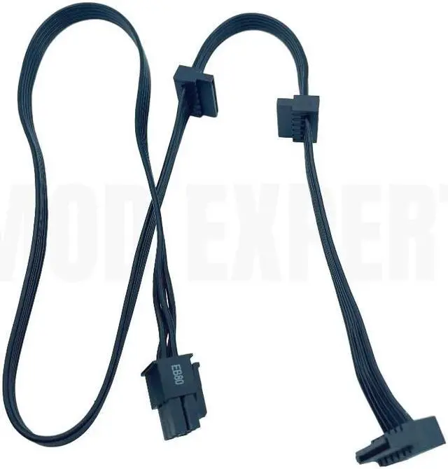 Alt view image 3 of 6 - Original Seasonic 3 SATA 15Pin Male Angled SSD HDD Riser Card Power Cable for PRIME Titanium 1000W, 850W, 750W, 650W Modular PSU