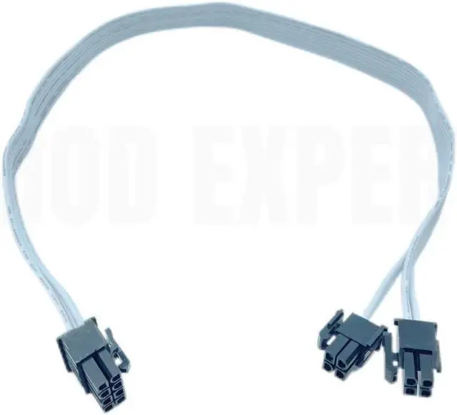 Alt view image 2 of 6 - White PSU 8Pin to 4+4Pin EPS12V CPU Power Cable 18AWG 60CM for Seasonic FOCUS GX/PRIME Snow Silent/VERTEX GX White Modular Power