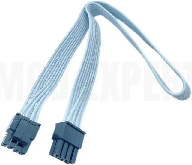 Alt view image 3 of 6 - White PSU 8Pin to 4+4Pin EPS12V CPU Power Cable 18AWG 60CM for Seasonic FOCUS GX/PRIME Snow Silent/VERTEX GX White Modular Power