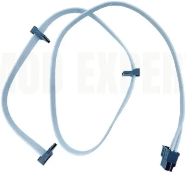 Alt view image 3 of 6 - 6Pin to 3 SATA Angled White Modular Power Cable for Seasonic FOCUS GX 1000W 850W 750W ATX3.0 WHITE GOLD Modular Power PSU 18AWG