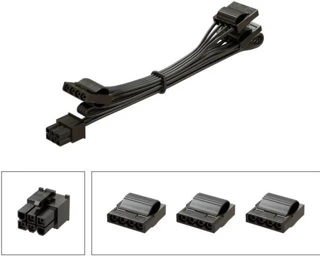 Alt view image 2 of 6 - Original Seasonic 3 Molex IDE 4Pin Perif Modular Power Cable for Seasonic PRIME Ultra Titanium 1600W 1300W 1000W 850W 750W 650W