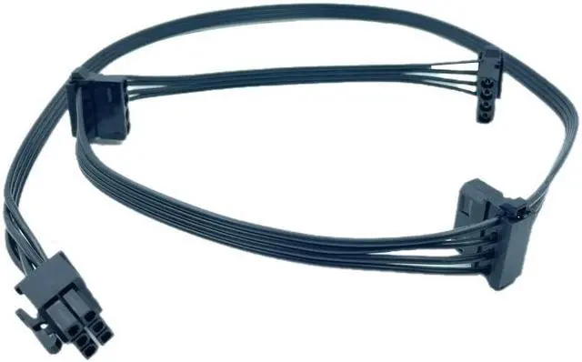 Alt view image 2 of 6 - 6Pin to 3 Molex IDE 4Pin Right Angle Peripheral Power Cable for Seasonic PRIME Platinum 1600W 1300W 1200W 1000W 850W Modular PSU