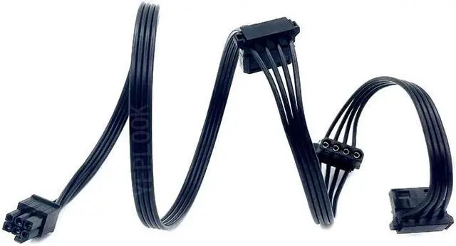Alt view image 4 of 6 - 6Pin 3 Molex IDE 4Pin Female Angle Peripheral Modular Power Cable for Seasonic FOCUS PLUS 1000W 850W 750W 650W 550W Platinum PSU
