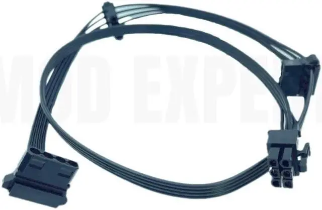 Alt view image 5 of 6 - 6Pin to 3 Molex IDE 4Pin Angled Peripheral Modular Power Cable for Seasonic PRIME 1000W 850W 750W 650W Titanium Power Supply PSU