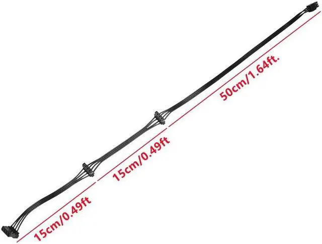 Alt view image 6 of 6 - 6Pin 3 Molex IDE 4Pin Female Angle Peripheral Modular Power Cable for Seasonic FOCUS PLUS 1000W 850W 750W 650W 550W Platinum PSU