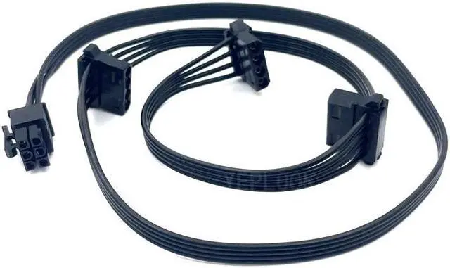 Alt view image 2 of 6 - 6Pin 3 Molex IDE 4Pin Female Angle Peripheral Modular Power Cable for Seasonic FOCUS PLUS 1000W 850W 750W 650W 550W Platinum PSU