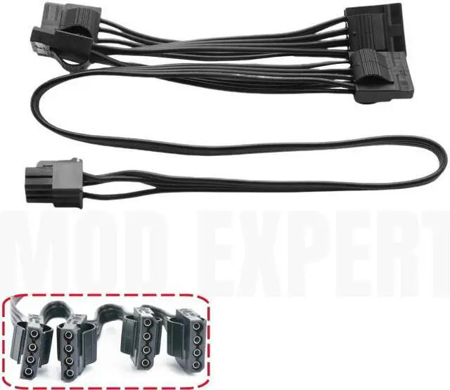 Alt view image 4 of 8 - Original Seasonic 4 Molex IDE 4Pin Straight Modular Power Cable for Seasonic PRIME GX-1300, GX-1000, GX-850, GX-750, GX-650 GOLD
