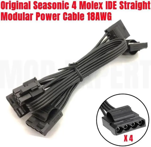 Main image of Original Seasonic 4 Molex IDE 4Pin Female Power Cable for Seasonic PRIME Ultra Titanium 1600W 1300W 1000W 850W 750W 650W Modular